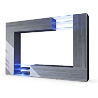 Vladon Mueble de Pared Mirage- Cuerpo en Negro Mate-Frentes en avola Antracita con iluminación LED